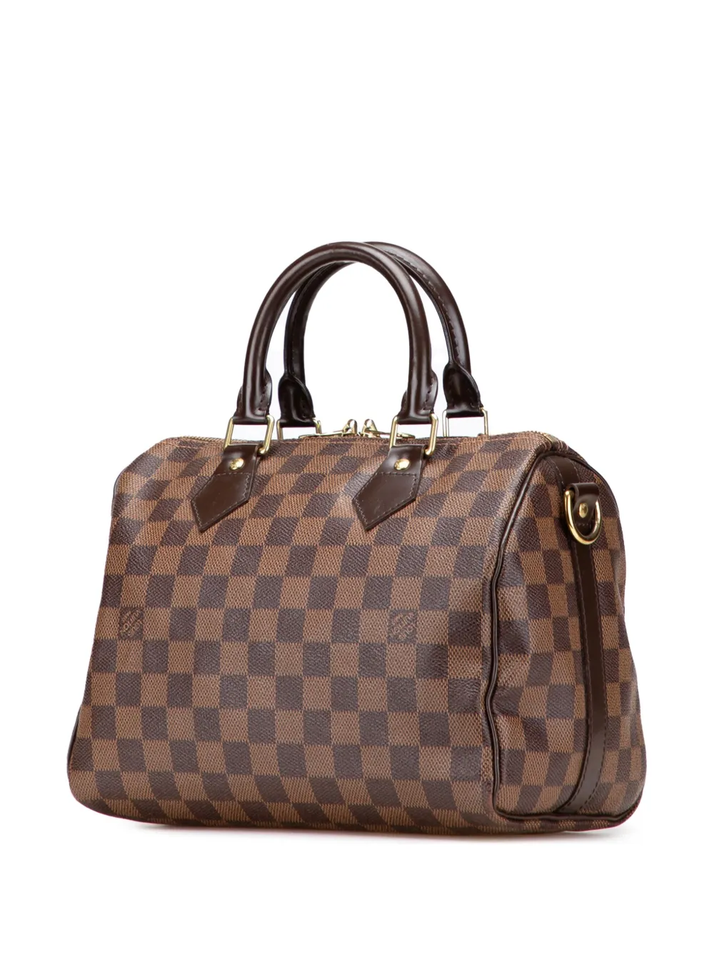 Pre-owned Louis Vuitton 2012 Damier Ebene Speedy Bandouliere 25 Satchel In Brown
