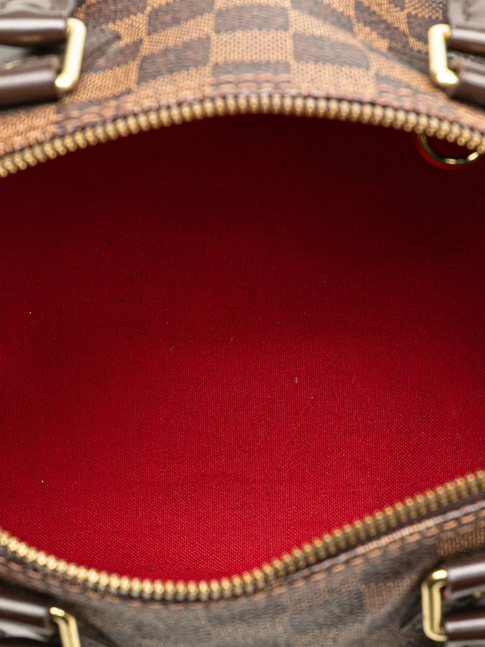 Pre-owned Louis Vuitton 2012 Damier Ebene Speedy Bandouliere 25 Satchel In Brown