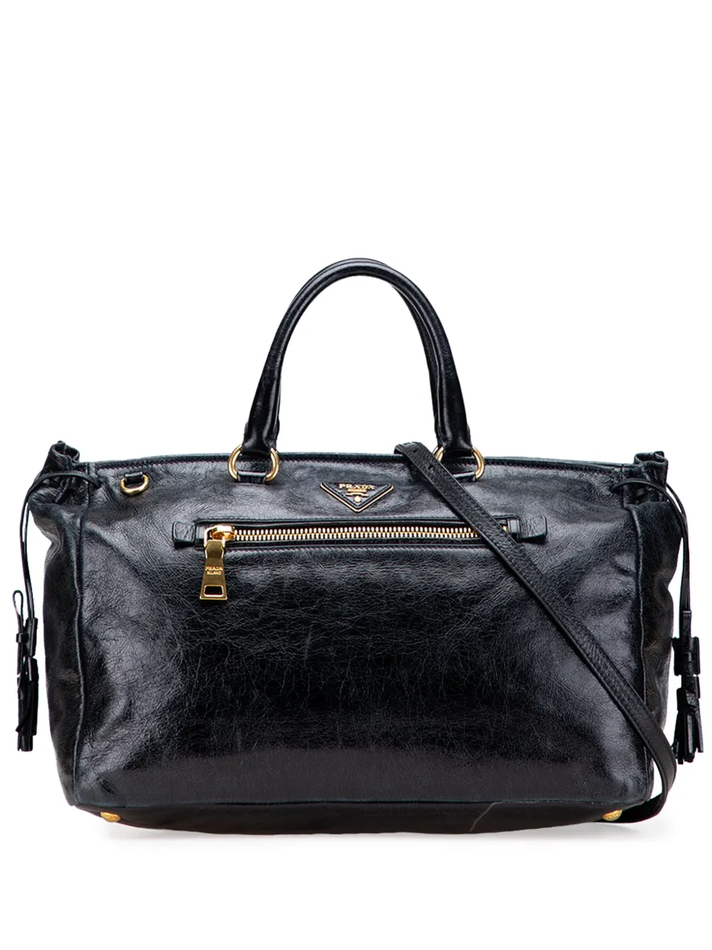 Prada Pre-Owned 2013-2025 Vitello Shine satchel - ブラック Prada Pre-Owned 2013-2025 Vitello Shine satchel - ブラック