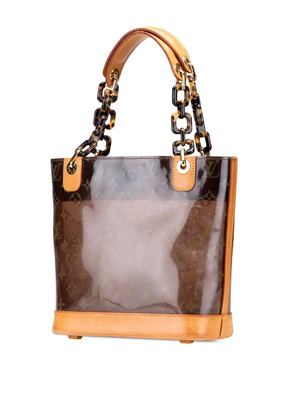 Pre-owned Louis Vuitton 2003 Monogram Cabas Sac Ambre Pm Tote Bag In Brown