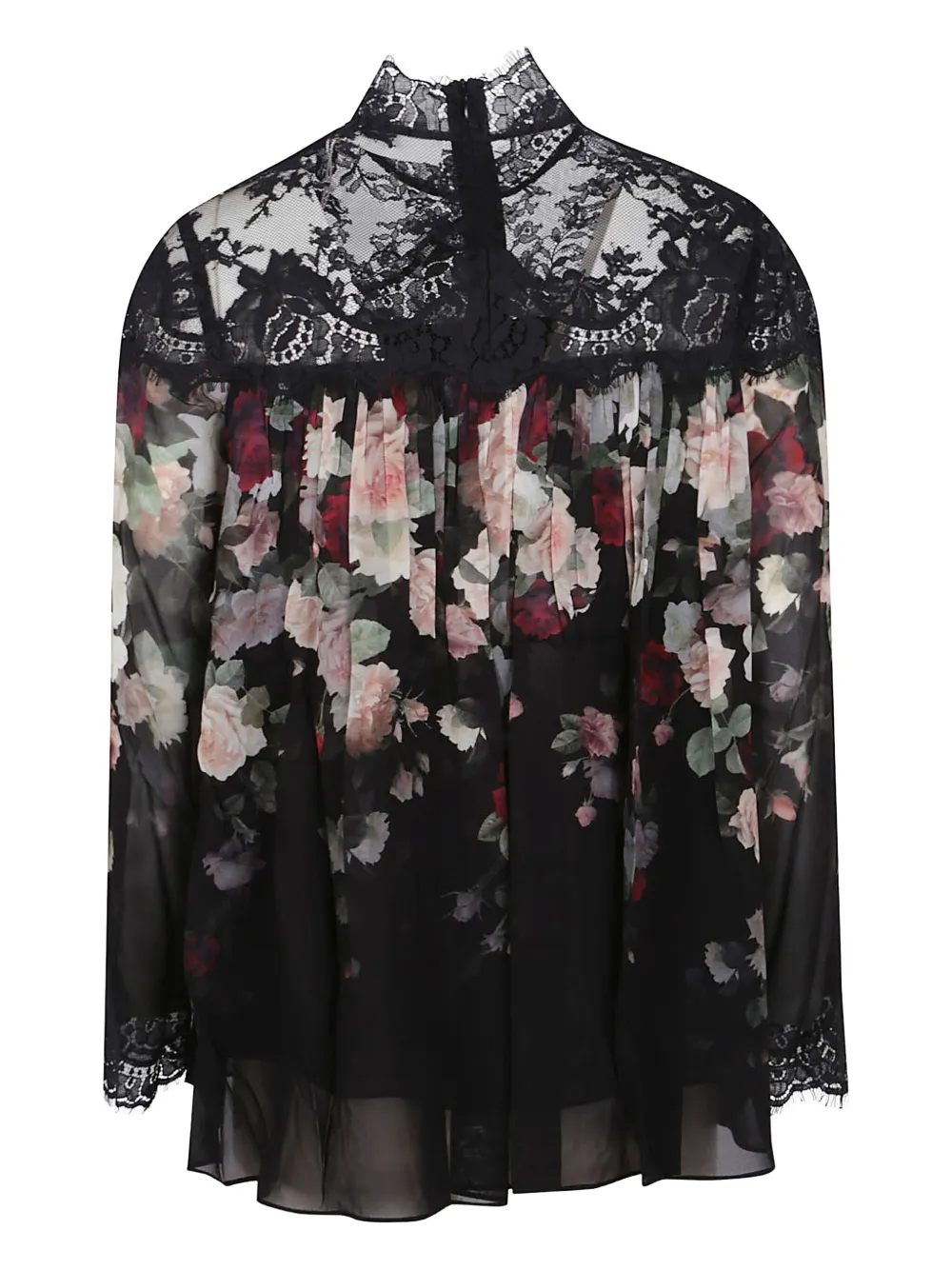 Zimmermann Hypnotic Lace Yoke Blouse Viscose Shirt In Multi