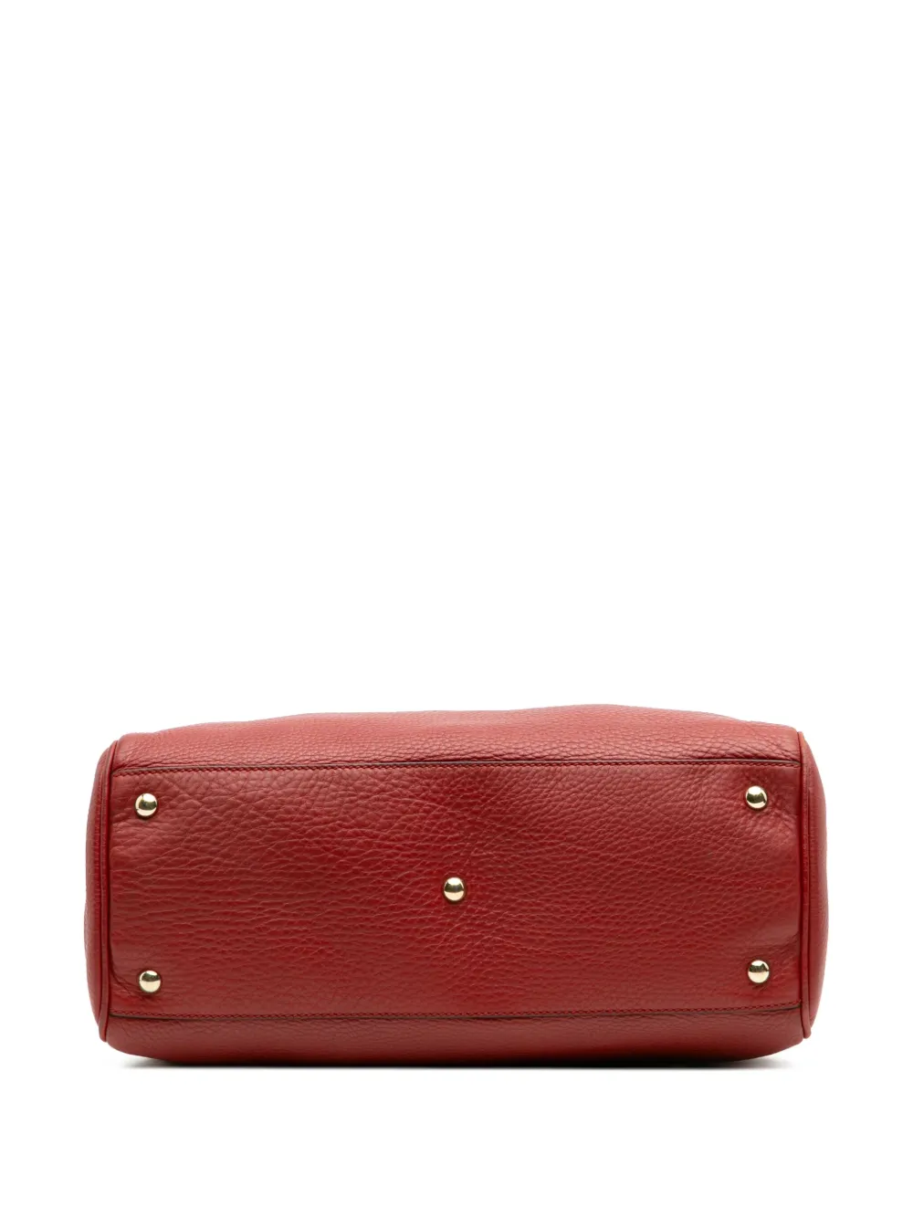 Pre-owned Gucci 2016-2025 Medium Calfskin Bamboo Shopper Satchel In Red