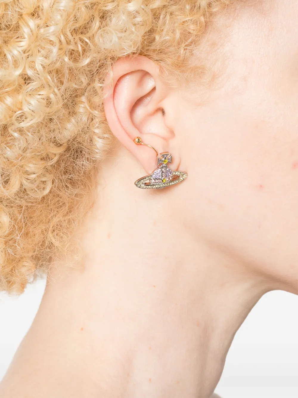Vivienne Westwood Oorbellen verfraaid met kristallen - Zilver