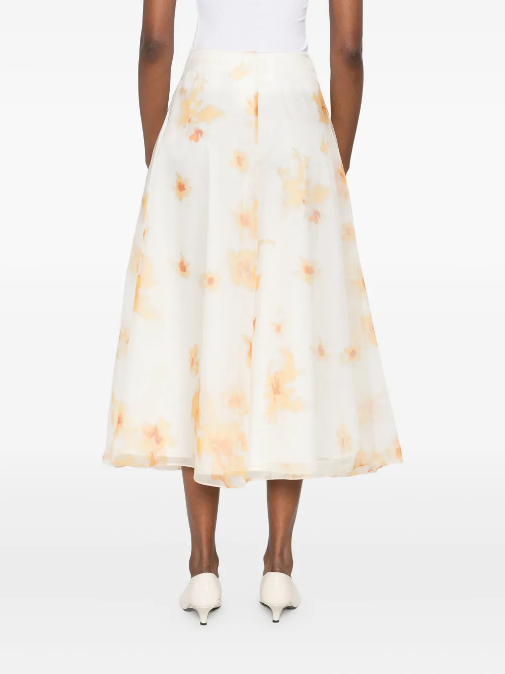 Altuzarra Midi-rok met bloemenprint Wit