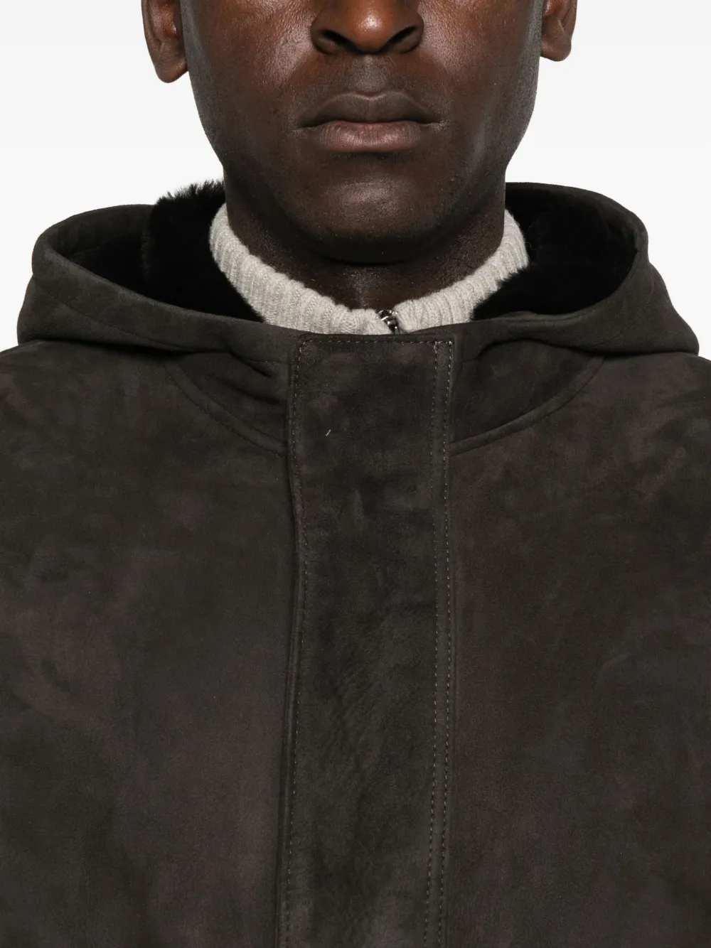 Arma Suède jas met capuchon Bruin