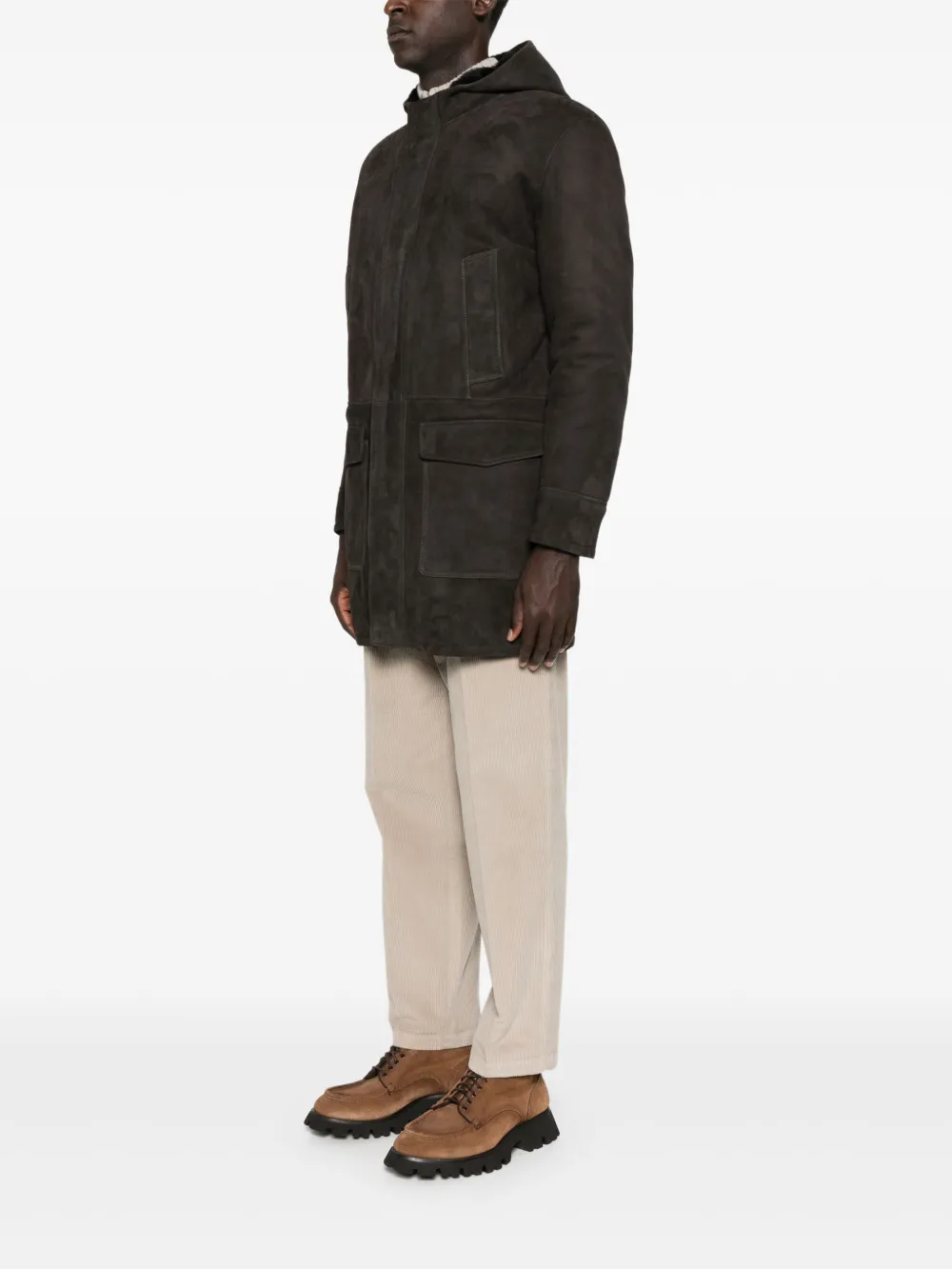 Arma Suède jas met capuchon Bruin