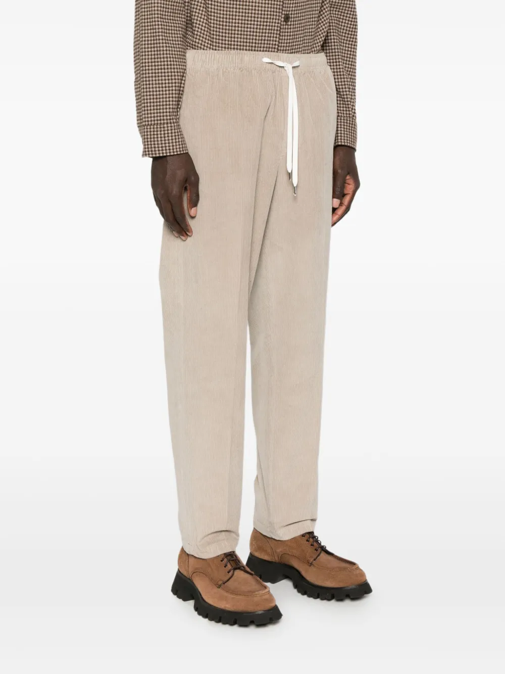 Cellar Door Drawstring-waist Corduroy Trousers In Neutral