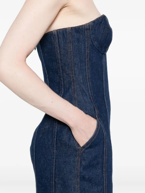 magda butrym denim dress Magda Butrym, Flared denim midi dress, Women, Blue, US 0, Dresses, Cotton