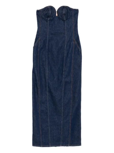 Magda Butrym strapless denim midi dress