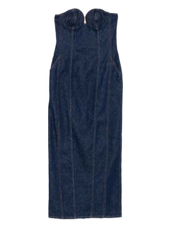 magda butrym denim dress Magda Butrym, Flared denim midi dress, Women, Blue, US 0, Dresses, Cotton