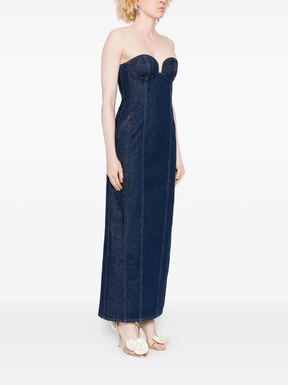 Magda Butrym Denim midi-jurk Blauw