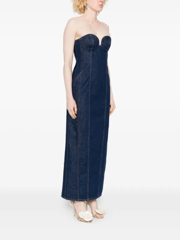 magda butrym blue dress Magda Butrym Short Sleeve Midi Dress in Blue