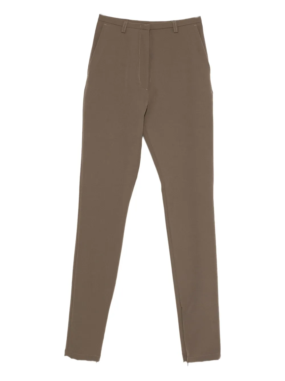 The Latest Zip-detail Trousers In Brown