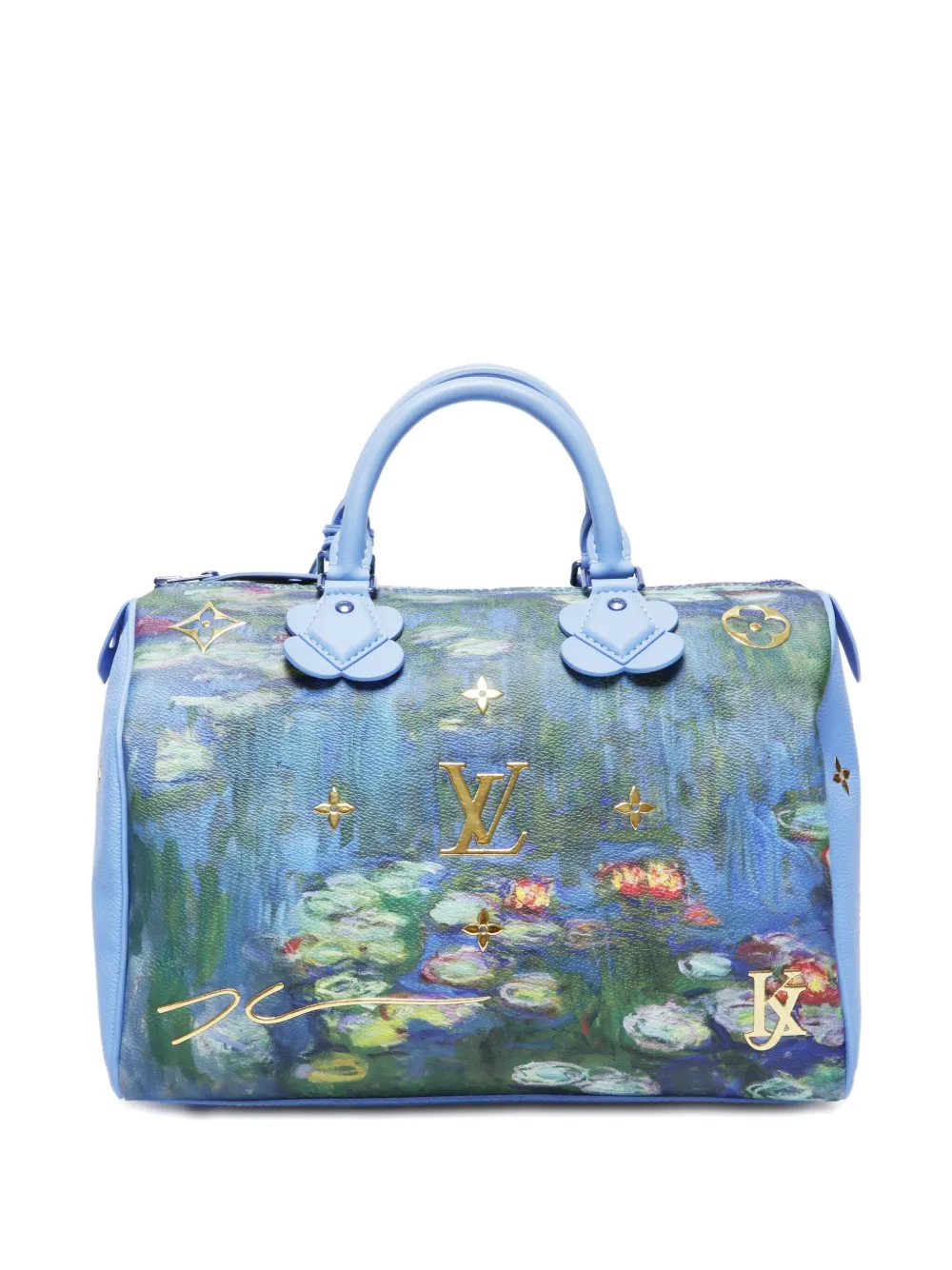 Pre-owned Louis Vuitton 2020s X Jeff Koons Masters Collection Speedy 30 Handbag In Blue