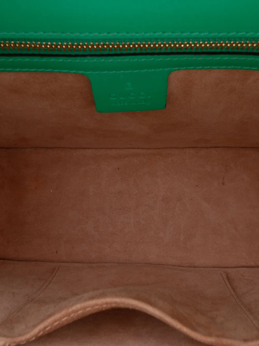 Pre-owned Gucci 2016-2025 Small Leather Sylvie Satchel In Green