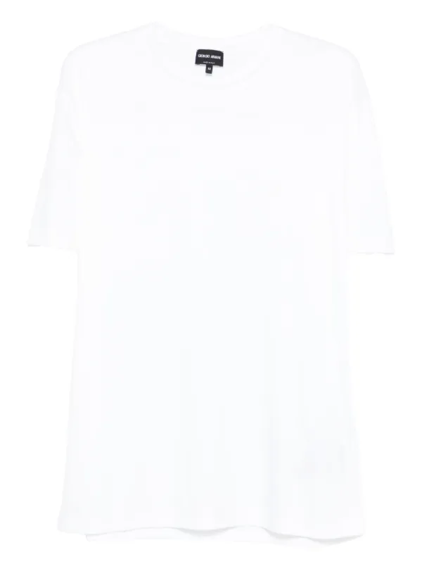 Giorgio Armani Crew-neck Cotton T-shirt in White