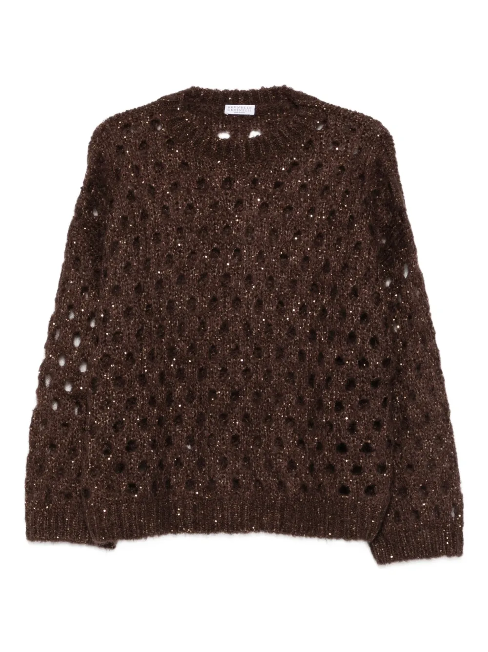 Brunello Cucinelli Sequin-embellished Sweater In Brown
