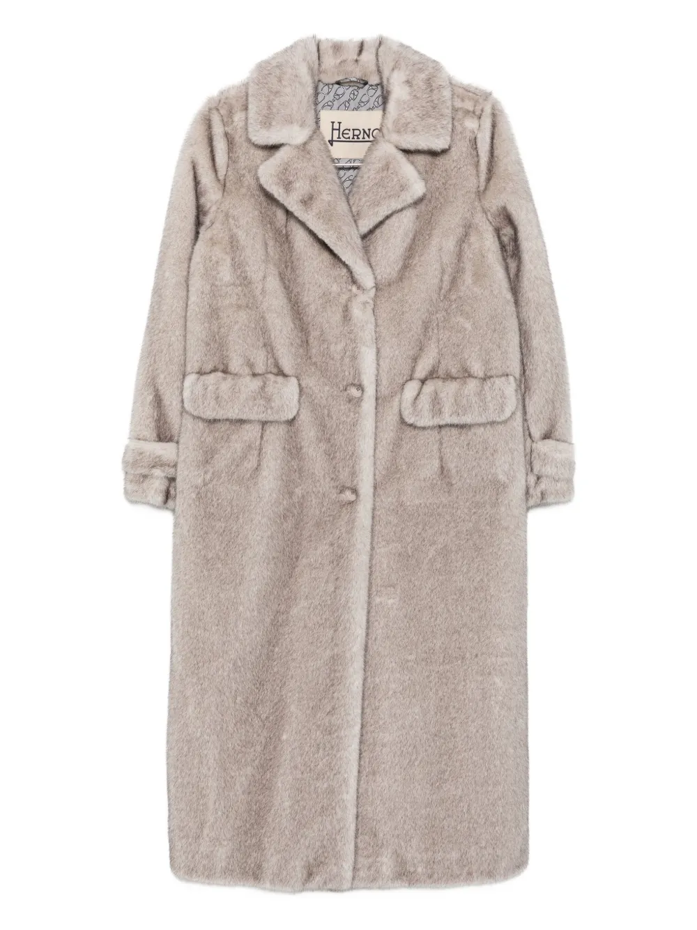 Herno Notched-lapel Welt-flap-pocket Coat In Gray
