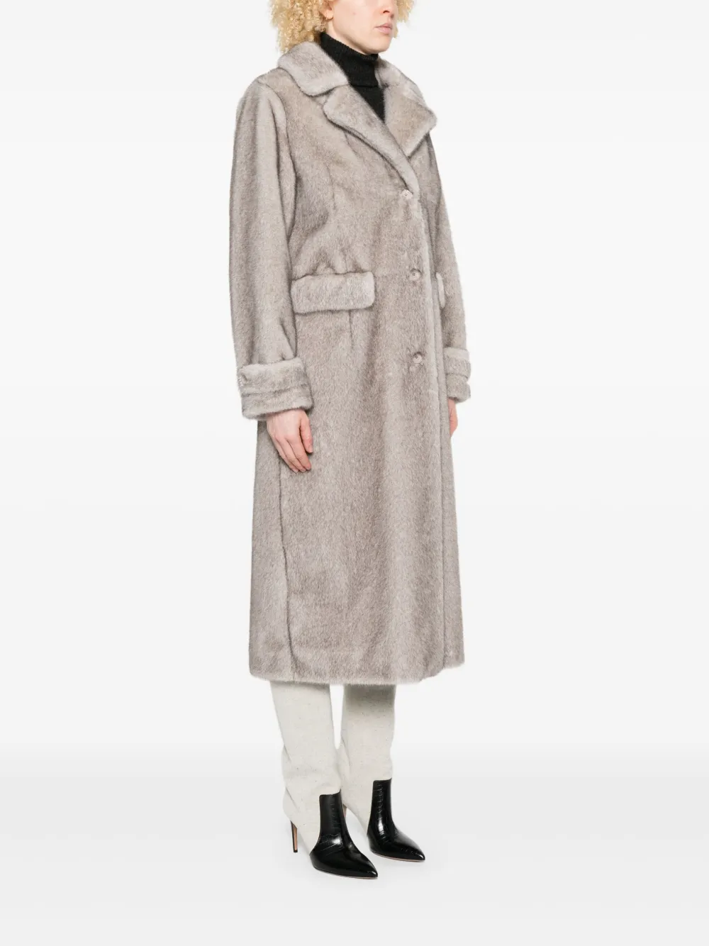 Herno Notched-lapel Welt-flap-pocket Coat In Gray