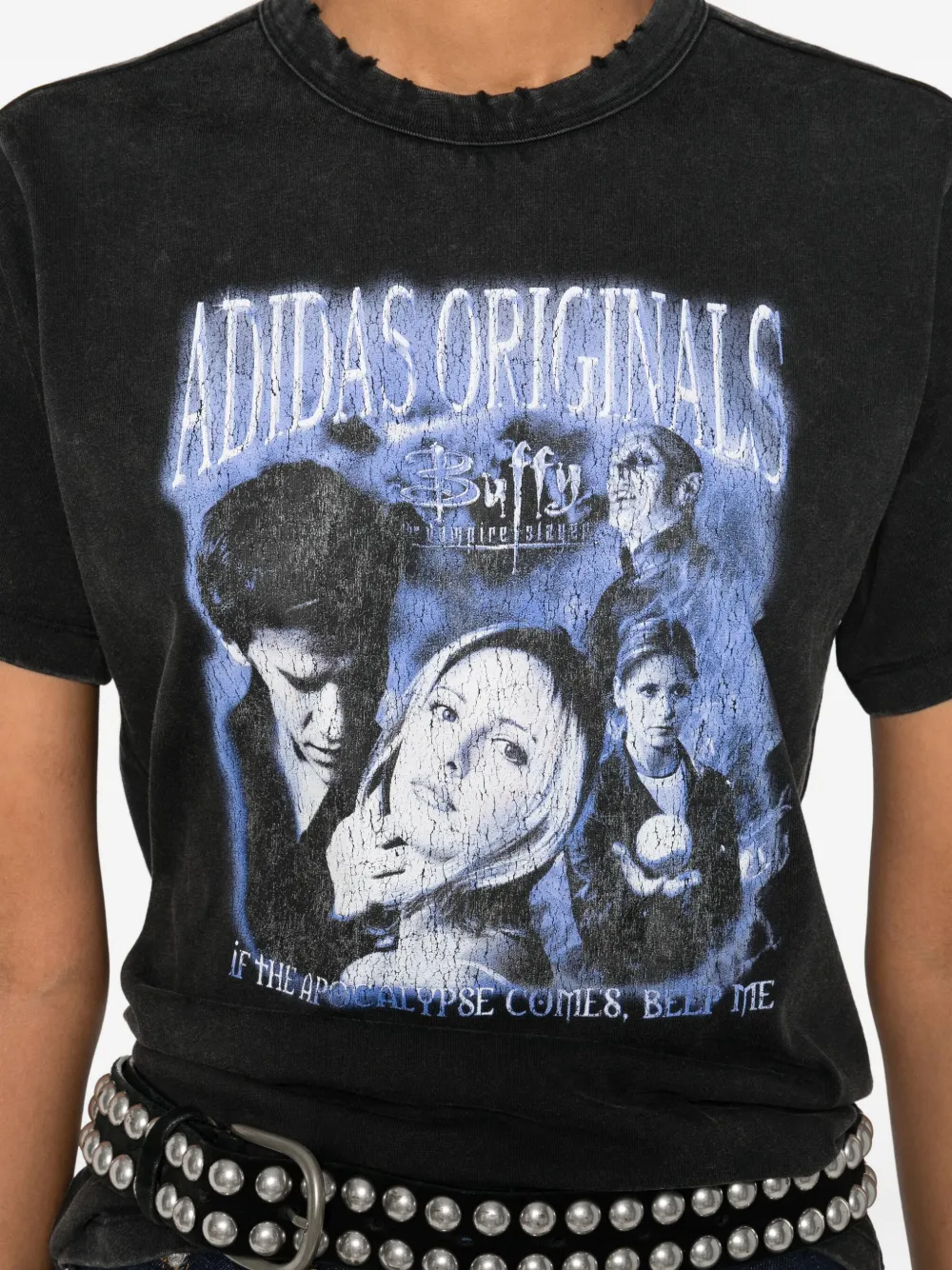 adidas T-shirt met grafische print Zwart