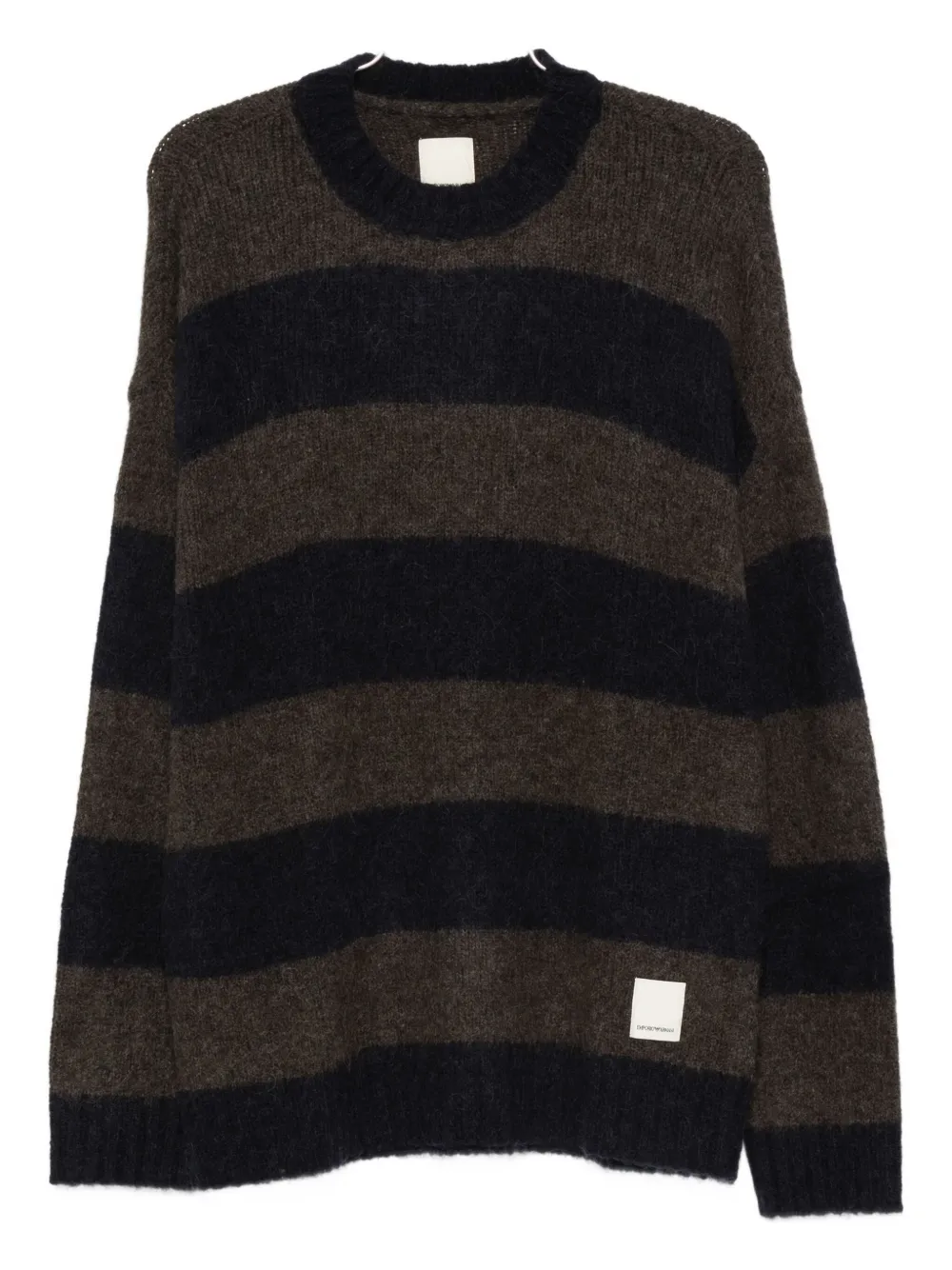 Emporio Armani striped crew-neck sweater Bruin