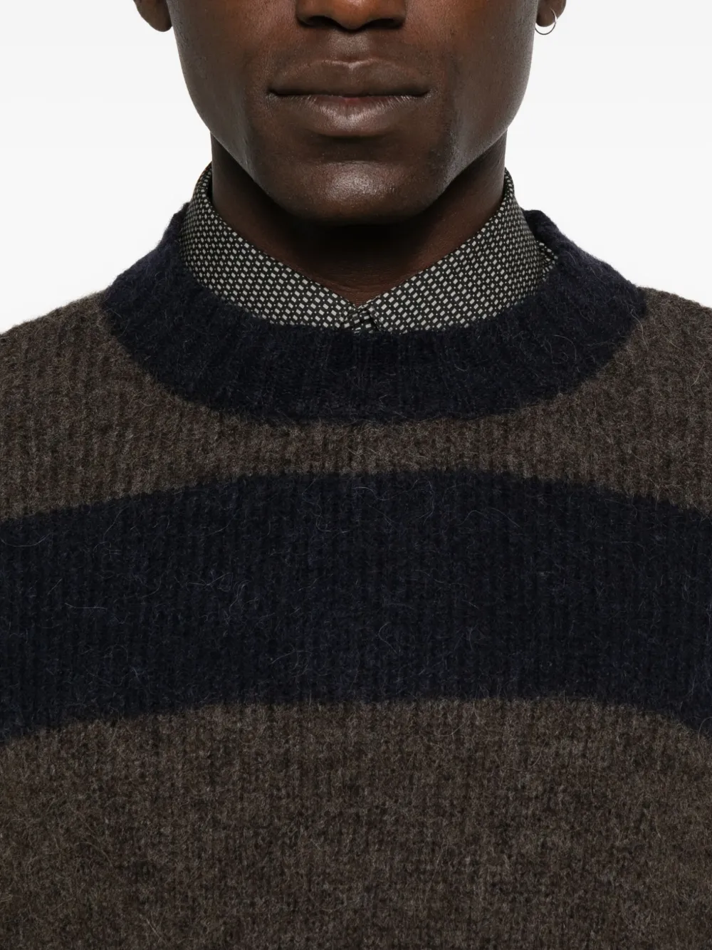 Emporio Armani striped crew-neck sweater Bruin