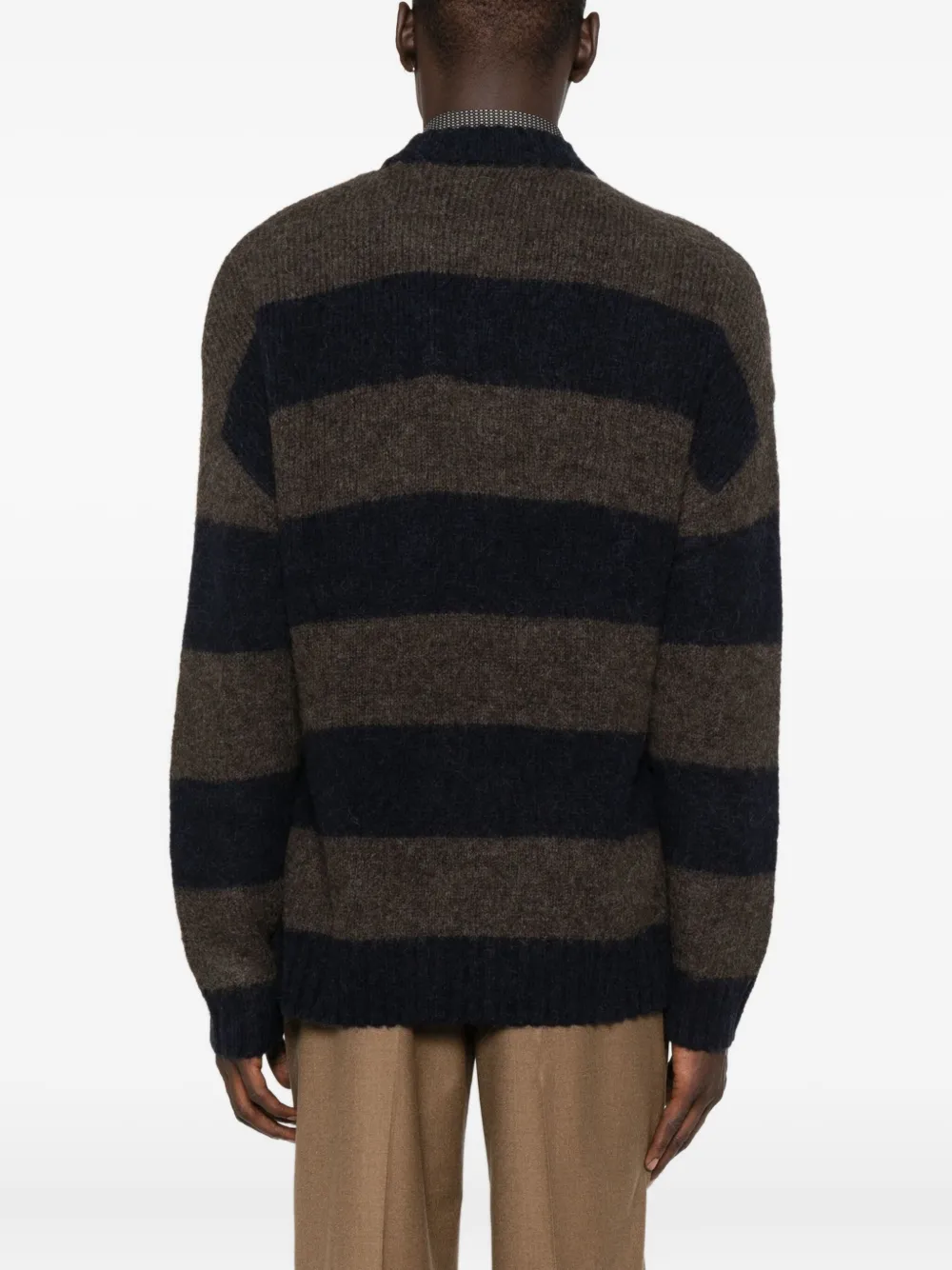 Emporio Armani striped crew-neck sweater Bruin