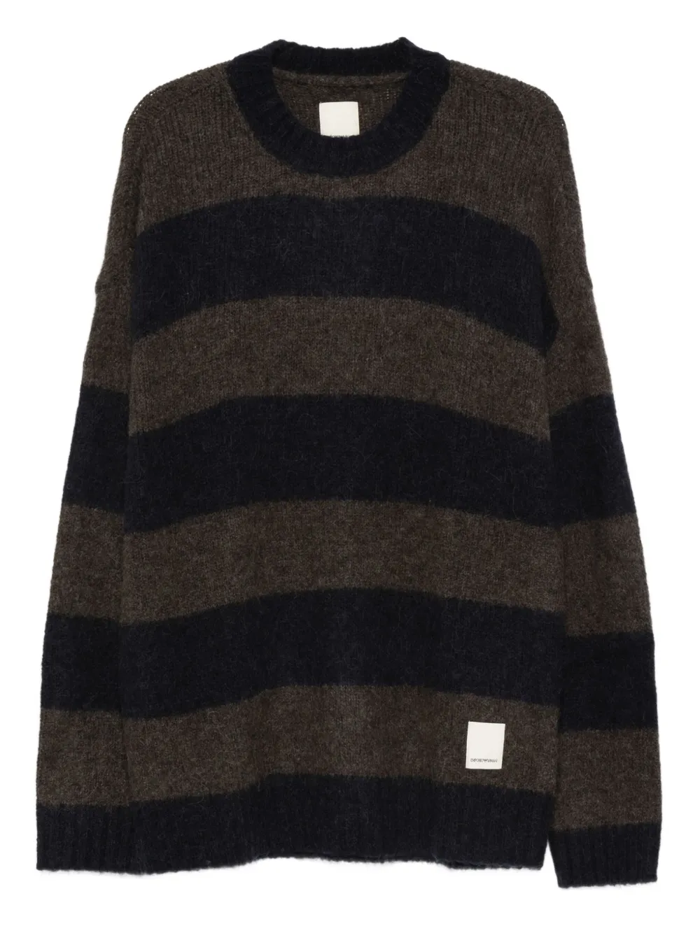 Emporio Armani striped crew-neck sweater | Brown | Image 1