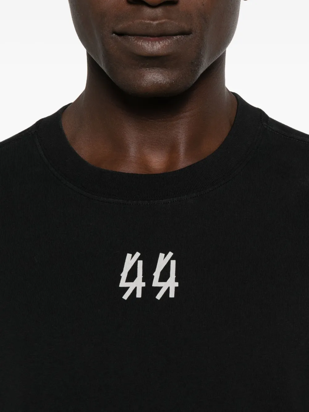 44 LABEL GROUP logo-embroidered cotton T-shirt Zwart