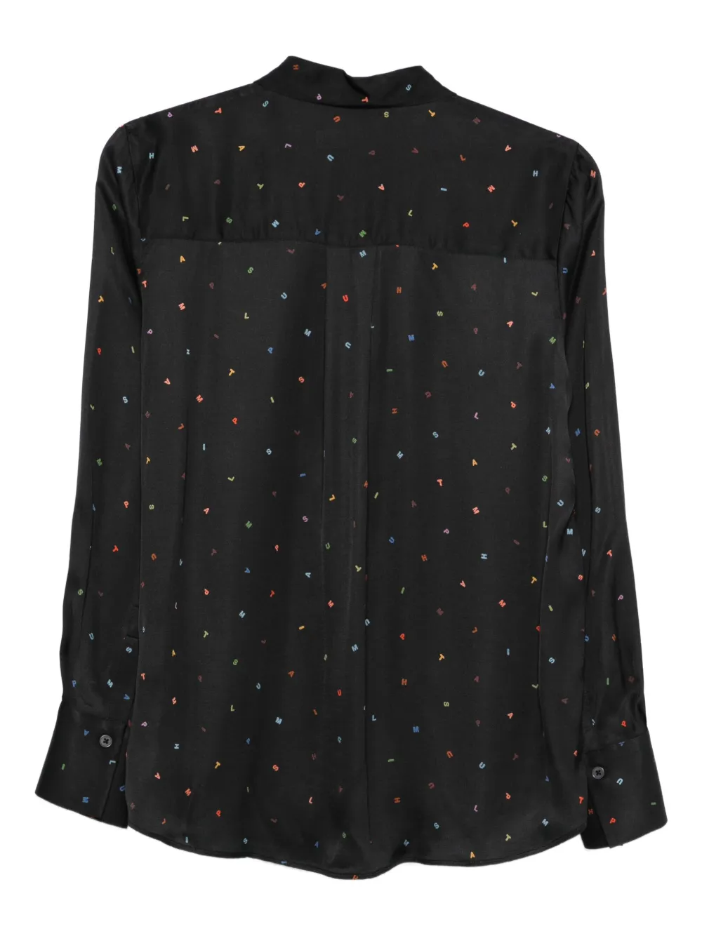 Ps By Paul Smith Buttoned Printed Top In Black