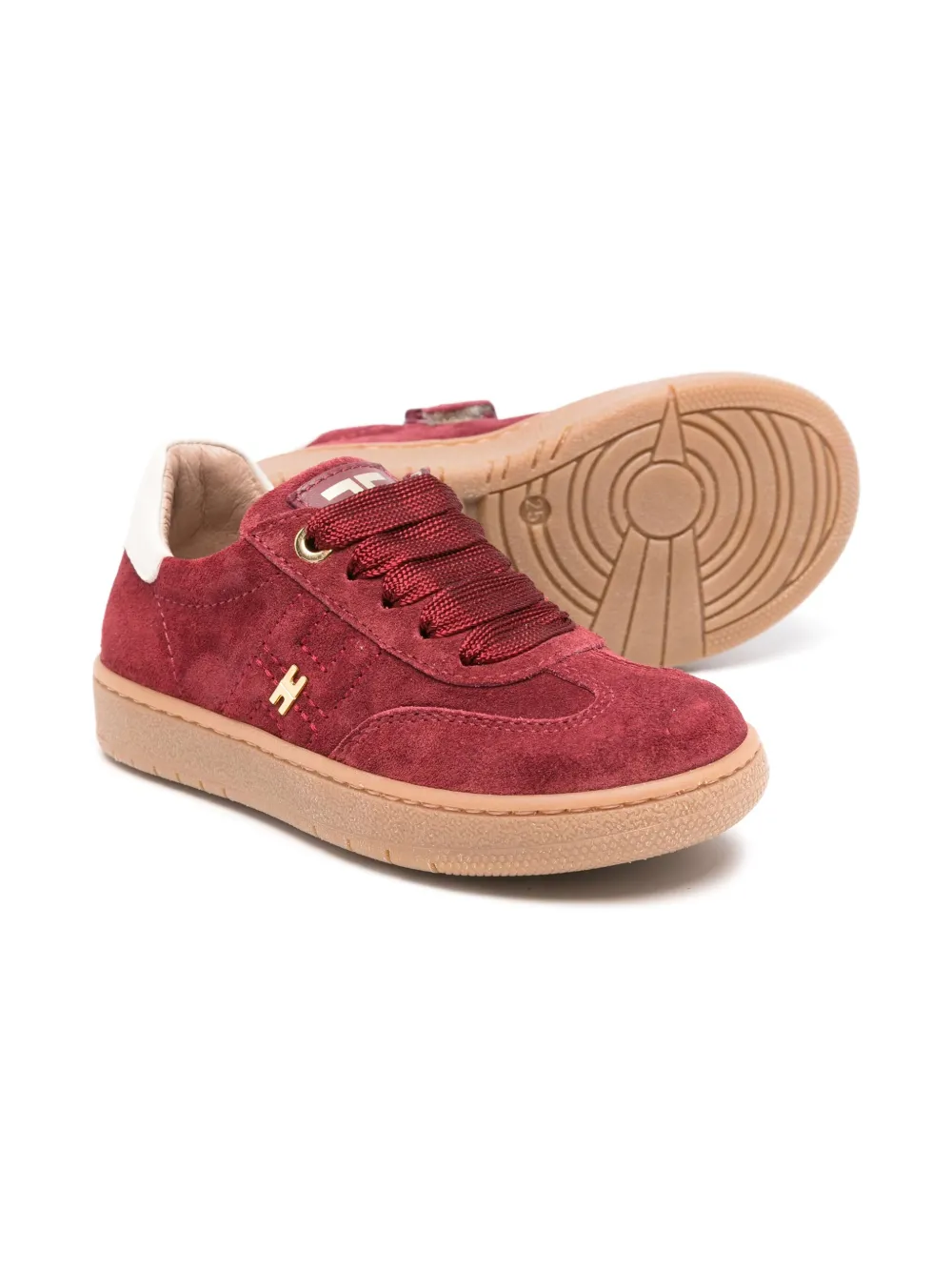 Elisabetta Franchi La Mia Bambina logo-detail suede sneakers Red