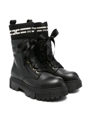 MM6 Maison Margiela Kids スクエアトゥ ブーツ | ブラック | FARFETCH JP