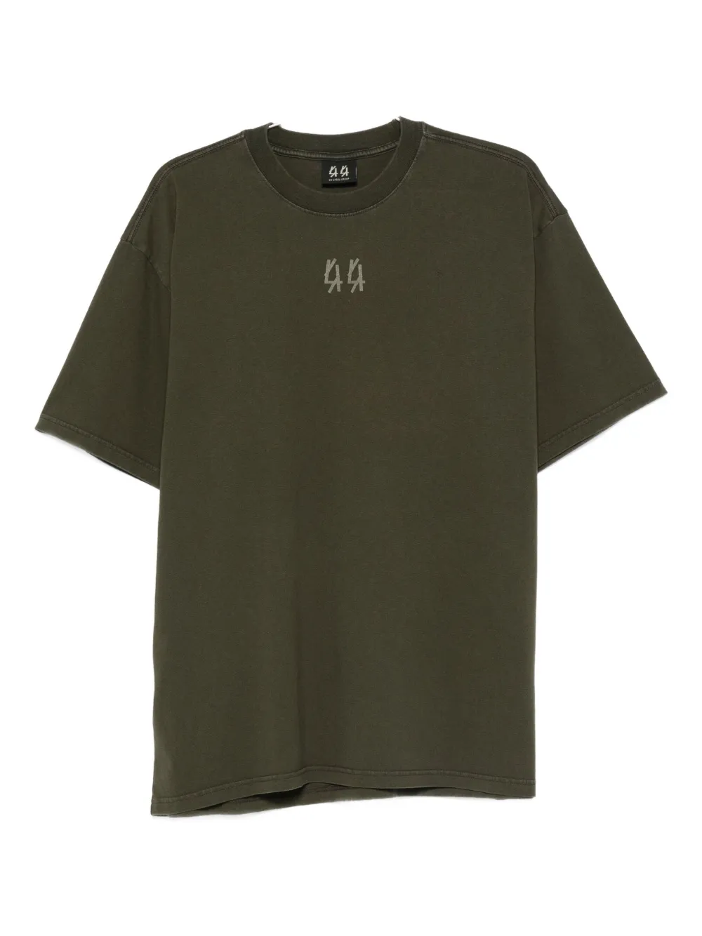 44 LABEL GROUP logo-embroidered cotton T-shirt Groen