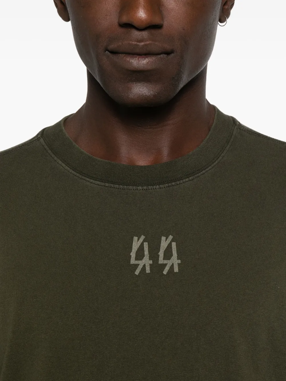 44 LABEL GROUP logo-embroidered cotton T-shirt Groen