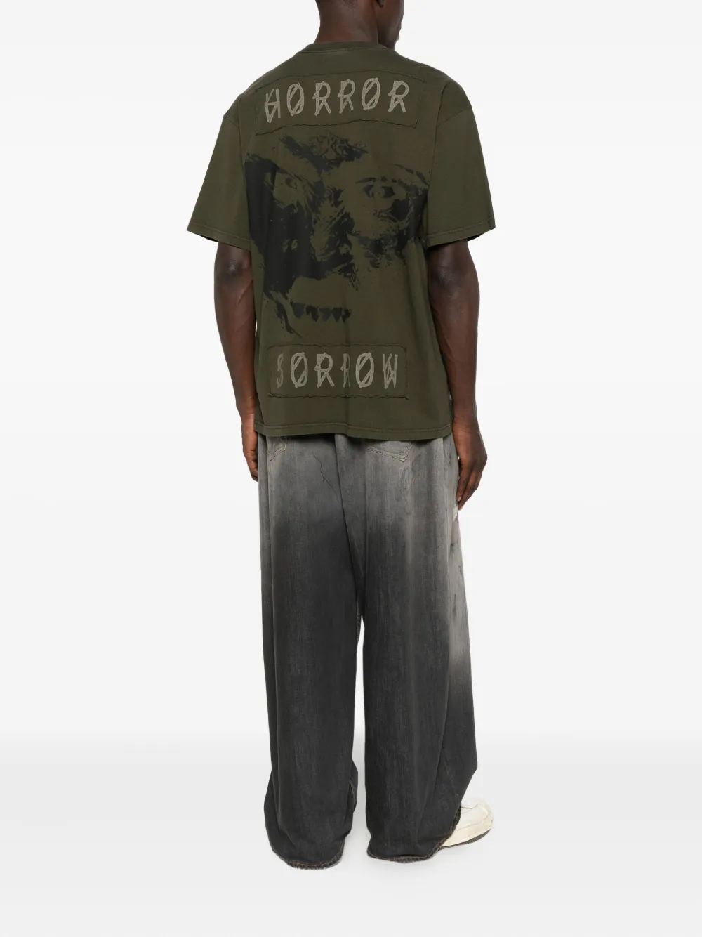 44 LABEL GROUP logo-embroidered cotton T-shirt - Groen