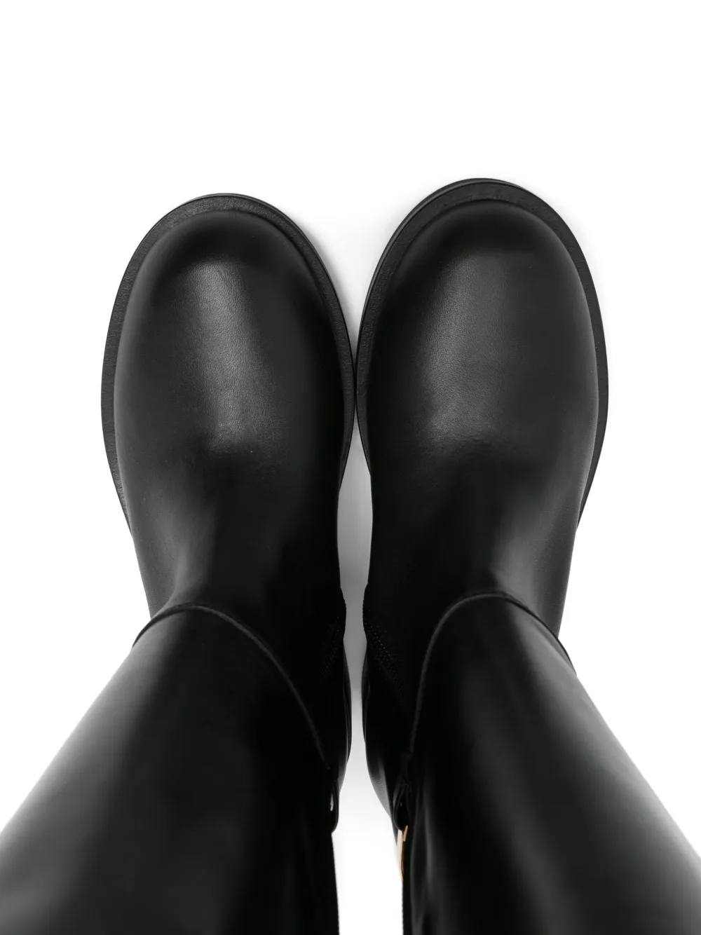 Elisabetta Franchi La Mia Bambina Embossed-logo Buckle Boots In Black