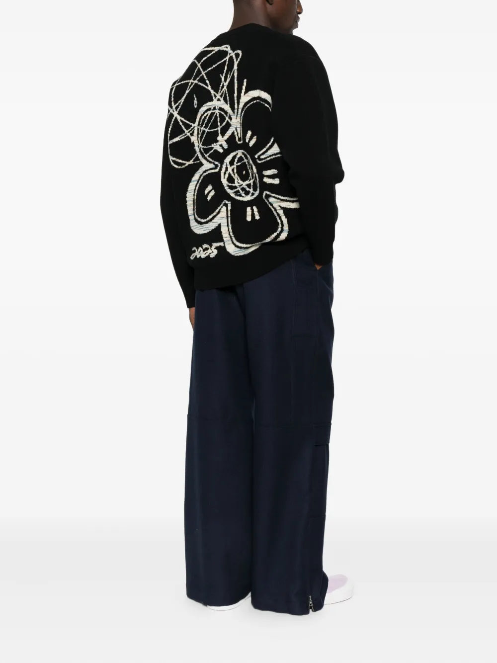Kenzo x Futura 2000 logo-embroidered cardigan Zwart