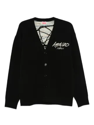 KENZO FUTURA 2000 コラボ カーディガン 25aw Kenzo x Futura 2000 logo-embroidered Cardigan | Black | FARFETCH GE