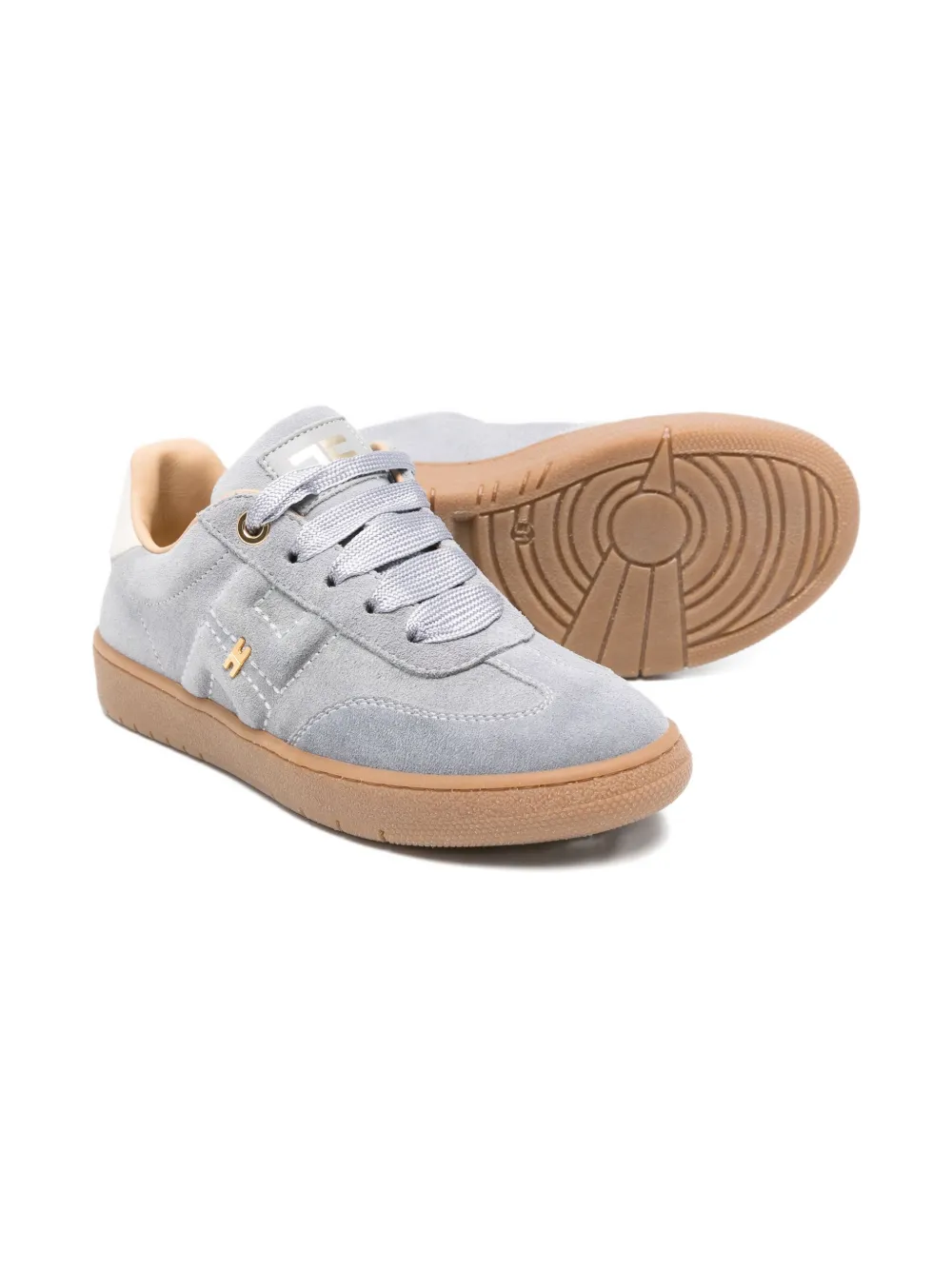 Elisabetta Franchi La Mia Bambina logo-detail suede sneakers Blue