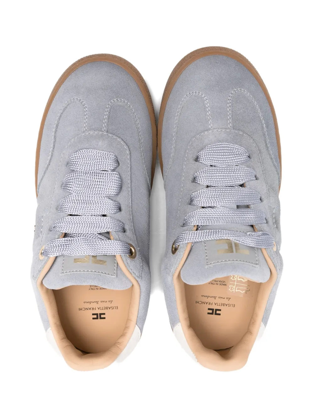 Elisabetta Franchi La Mia Bambina logo-detail suede sneakers Blue