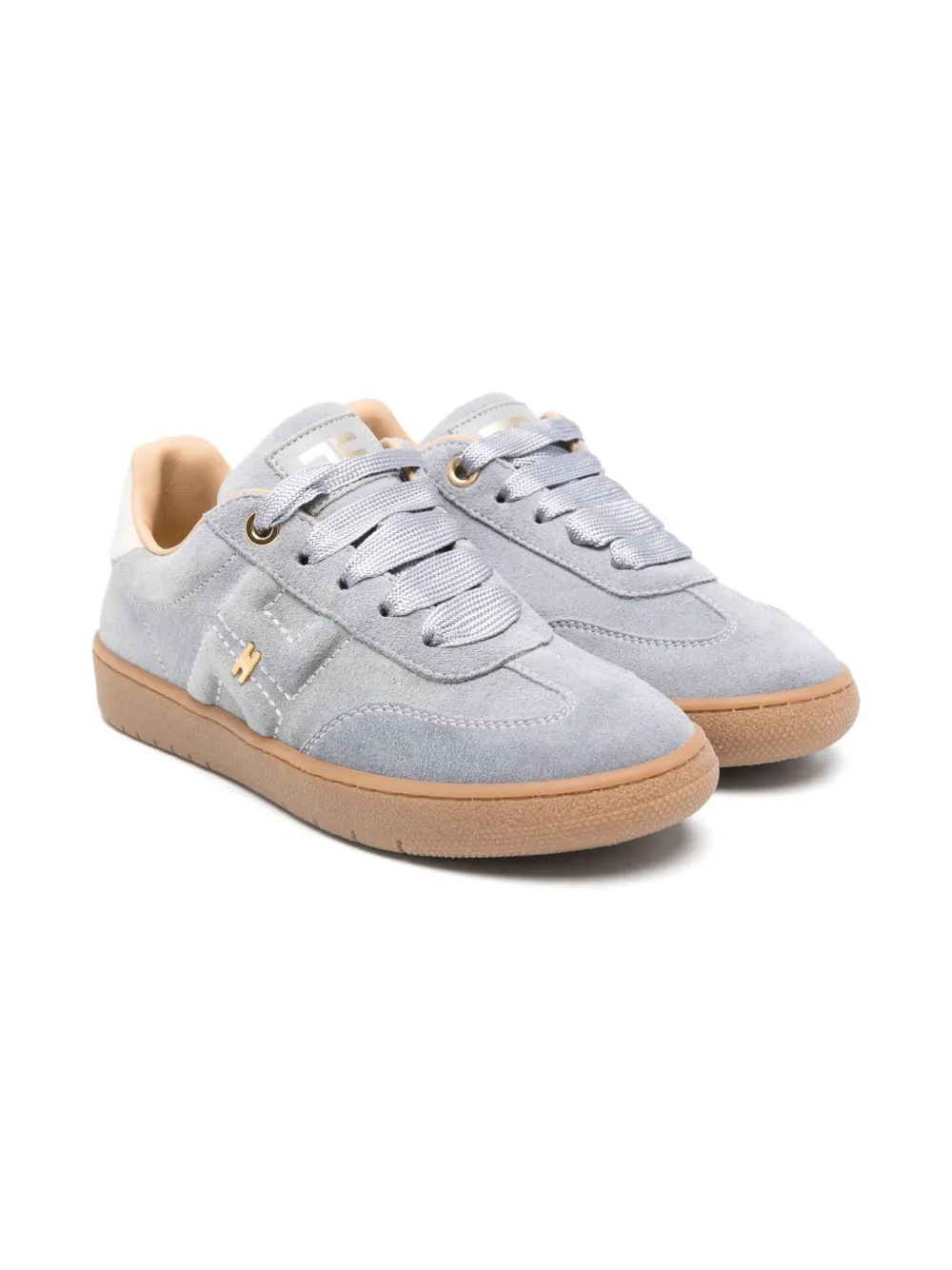 Elisabetta Franchi La Mia Bambina logo-detail suede sneakers Blue