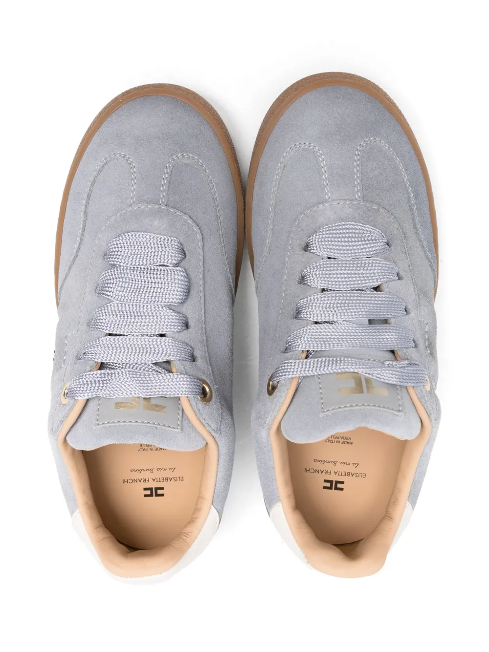 Elisabetta Franchi La Mia Bambina Suède sneakers met logodetail Blauw