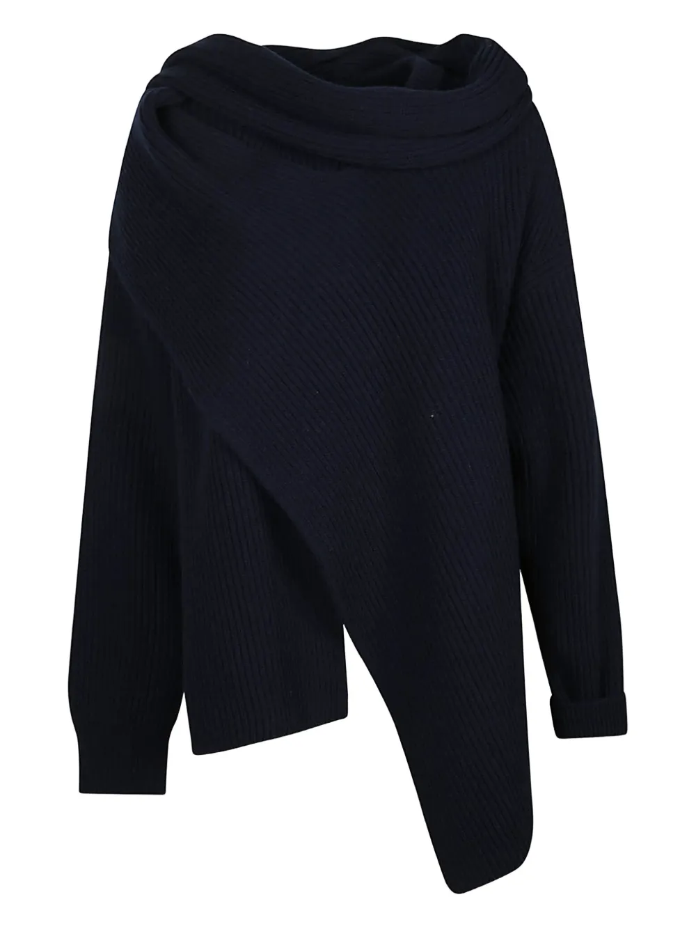 Jil Sander draped knitwear - Blu
