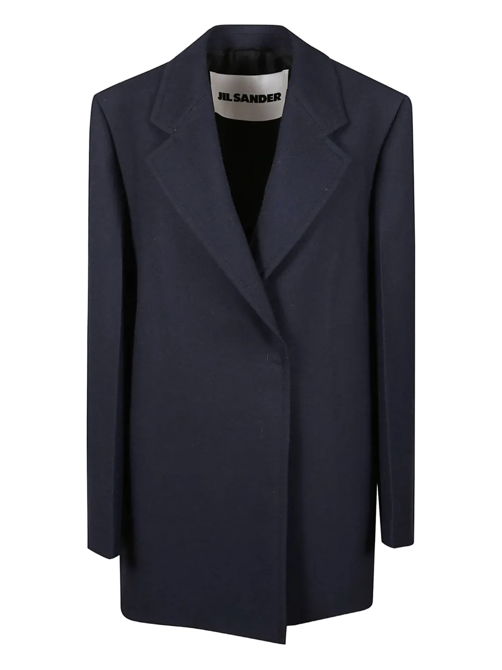 Jil Sander Notched Lapel Coat In Blue