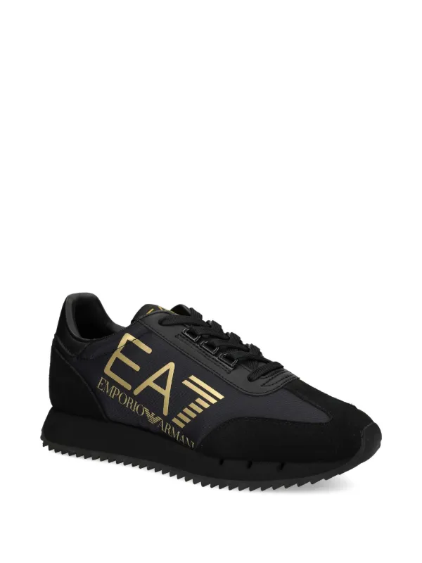 Ea7 Emporio Armani logo-detail lace-up Sneakers | Black | FARFETCH