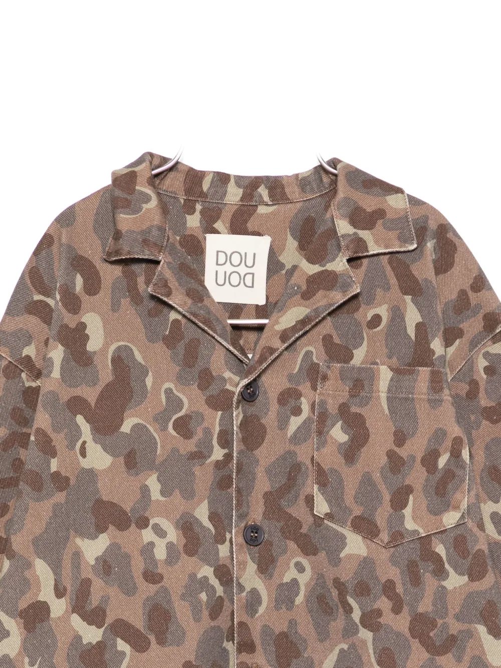 Douuod Kids camouflage-print button-up shirt jacket Bruin