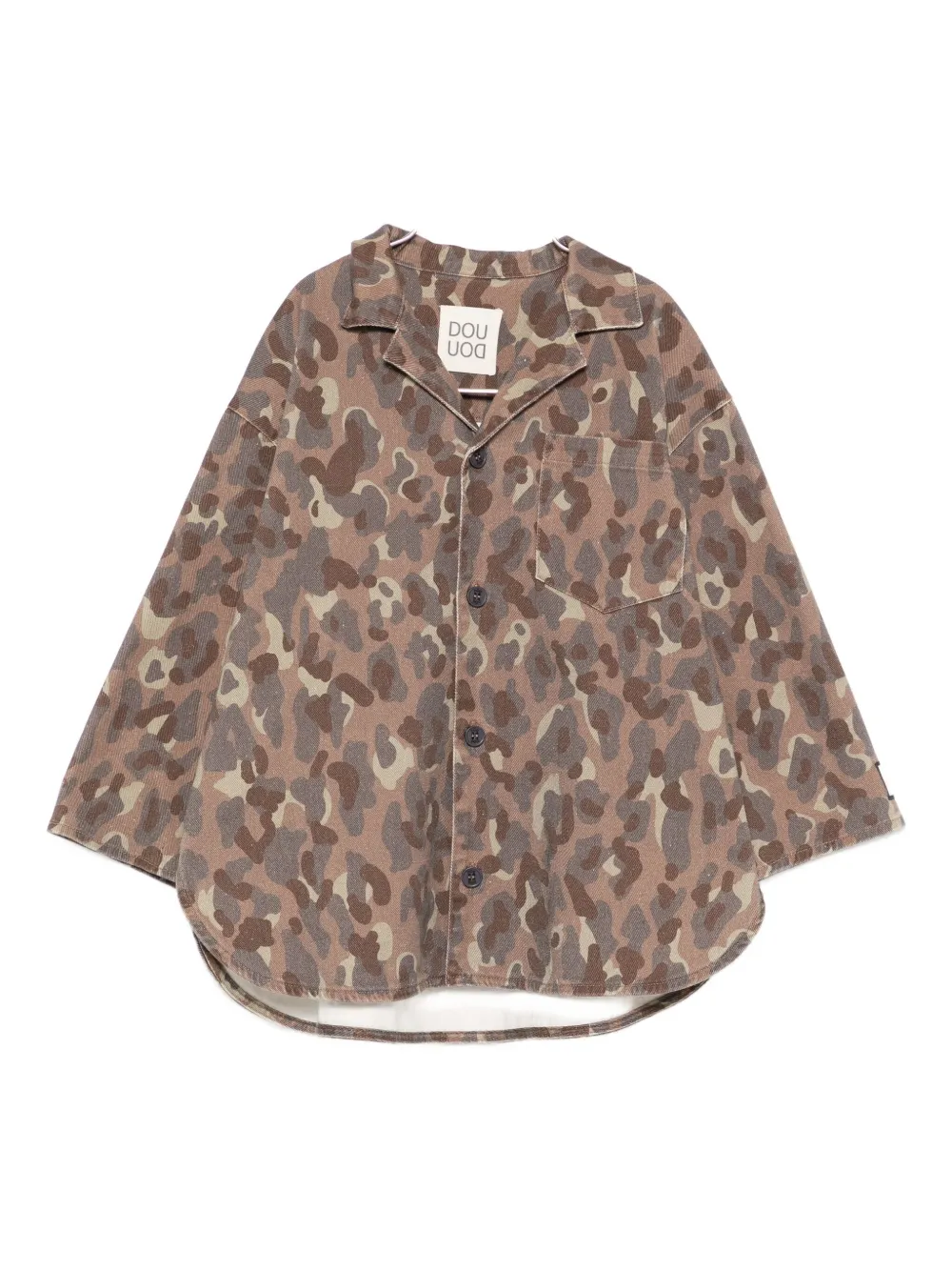 Douuod Kids camouflage-print button-up shirt jacket - ブラウン Douuod Kids camouflage-print button-up shirt jacket - ブラウン