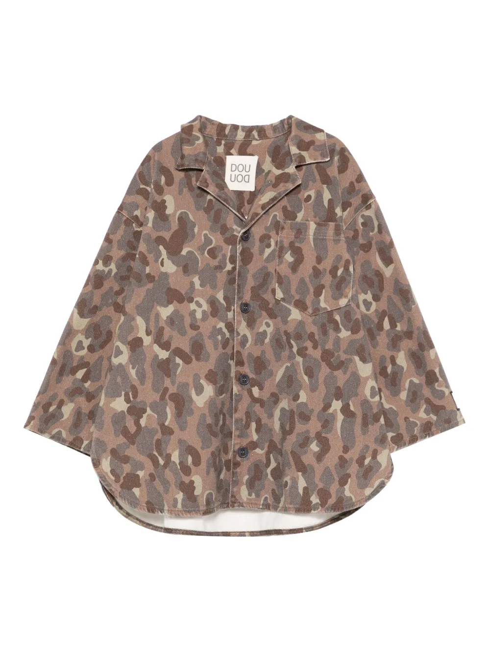 Douuod Kids Shirtjack met camouflageprint Bruin