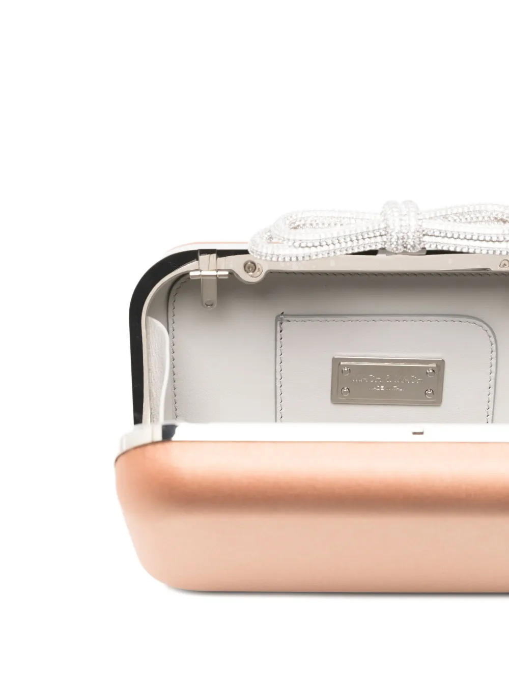 MACH & MACH crystal-embellished bow clutch Beige