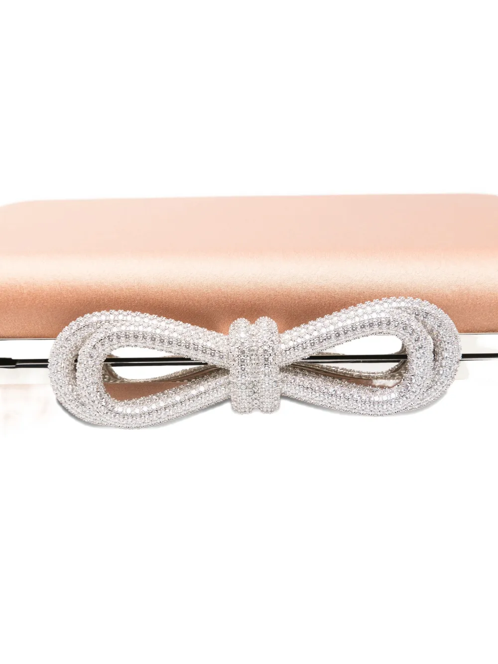 MACH & MACH crystal-embellished bow clutch Beige